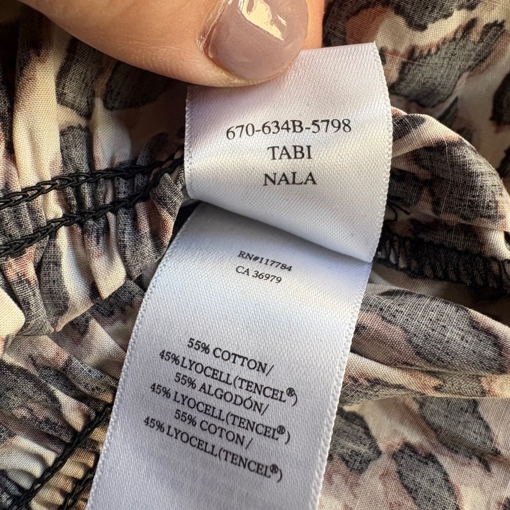 $198 NWT Rails Tabi Nala Leopard Print Smocked Peplum Top Sz M Festival Western - Picture 5 of 10